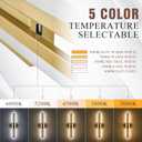 Modern LED Wall Sconce Gold Dimmable LED Vanity Lights Bathroom Lighting Fixtures Over Mirror Long Wall Light for Bathroom Dining Room, L24Inch 5CCT