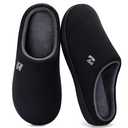 RockDove Men's Original Two-Tone Memory Foam Slipper, Size 10.5 US Men,Black/Grey