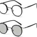 COTIA Reading Glasses Transition Photochromic Progressive Multifocus Reader for Men/Women Classic Round Eyewear