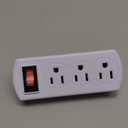 Wideskall 3 Prong 3 Outlets AC Grounded Power Wall Plug On / Off Switch Tap Adapter ETL Certified (Pack of 1)