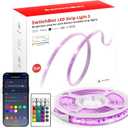 SwitchBot 16.4ft RGB LED Strip Lights for Bedroom, 12V Smart Light Strip with Matter, Works with Apple Home, Alexa, Google Home, Music Sync, Color Changing for Room, Cabinet, Party, Decor