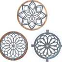 Colyltoy 3 Pieces 15.8‘ Round Farmhouse Wall Decor Medallion Wood Rustic Wall Art for Living Room Bedroom Dining Room Kitchen Bathroom Home Decorations，