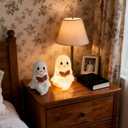 Ghost Reading Book Night Light - Halloween LED Shelf Decor, USB-Powered Spooky Cute Table Lamp for Kids & Adults, Gift-Ready Book Light for Bedroom, Party, Blanket Reading (1, 6in)