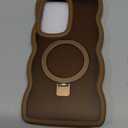 [Magnetic Stand & Cute Wave Frame]Case for Samsung Galaxy S24 Ultra [Fit for MagSafe]MIL-Grade Drop Protection Non Yellowing Matte Translucent Back Phone Case Cover for Galaxy S24 Ultra, Desert Gold