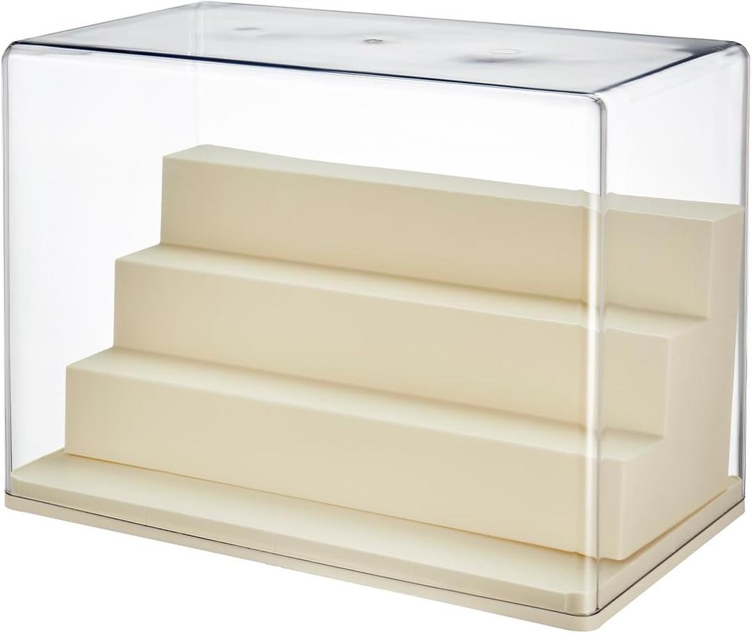 BOHOIDEE 4 Tiers Clear Display Case for Figures, Stackable Acrylic Storage Organizers Box with Cover, Large Dustproof Showcase for Collectibles Action Figure(1, Large)