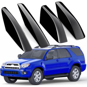 Car Roof Rack End Caps Fit For Toyota 4Runner 4WD N210 2003 2004 2005 2006 2007 2008 2009 Roof Rack Accessories Roof Rail End Cover Roof Luggage Rail Rack Protection Cover Shell Trim 4 Pcs Black