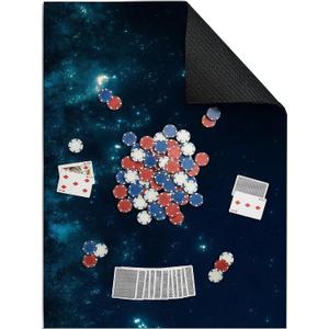 Board Game Mat for Table 31 x 55 Inches, Waterproof Neoprene Gaming Playmat for Mahjong, Poker, Board Games, Card Games, Tile Games, Dominoes & RPG–Large Portable Table Cover (Starry Sky)