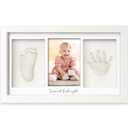 KeaBabies Baby Hand and Footprint Kit - Clay Handprint Keepsake Frame, Newborn Nursery Picture Frame, Personalized New Mom Gifts for Baby First Christmas Shower (Alpine White)