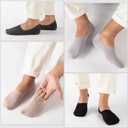 Cooplus 8 Pairs No Show Socks Men Non Slip Low Cut Cotton Invisible Socks for Loafer Flats (2 Pairs Black+2 Pairs Khaki+2 Pairs Dark Grey+2 Pairs Light Grey)