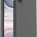 Vooii Compatible with iPhone 11 Case, Upgraded Liquid Silicone with [Flat Edges] [Camera Protection] [Soft Anti-Scratch Microfiber Lining] Phone Case for iPhone 11 6.1 inch - Dark Grey