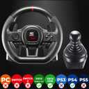 SUBSONIC - Superdrive GS650-X Steering Wheel with Manual Shifter, 3 Pedals, and Paddle Shifters - Racing Wheel for Xbox Series X/S, PS4, Xbox One - Black