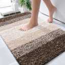 OLANLY Bathroom Rug Mat 30x20, Extra Soft and Absorbent Microfiber Bath Rugs, Non-Slip Plush Shaggy Bath Carpet, Machine Wash Dry, Bath Mats for Bathroom Floor, Tub and Shower, Light Grey