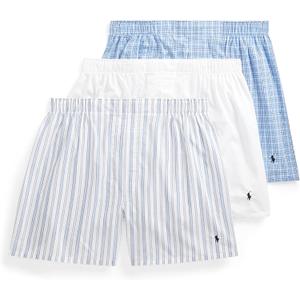 POLO RALPH LAUREN Men's Classic Fit Cotton Woven Boxers 3-Pack (Medium)