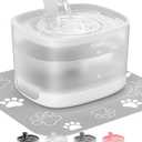 Veken Cat Water Fountain, 84oz/2.5L Automatic Pet Water Fountain Dog Water Dispenser with a Detachable Water Tank, Easy Cleaning for Cats, Dogs (White)