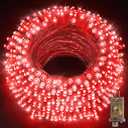KNONEW 403ft 1000 LED String Lights Outdoor Christmas Lights 8 Modes & Timer Fairy Light Plug in Waterproof LED String Lights for Xmas Yard Tree Wedding Party Holiday Decorations (Red)