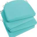 Basic Beyond Outdoor Chair Cushions Set of 4, Outdoor Cushions for Patio Furniture, Water Resistant Patio Chair Cushions with 2 Ties, 17x16x2, Teal