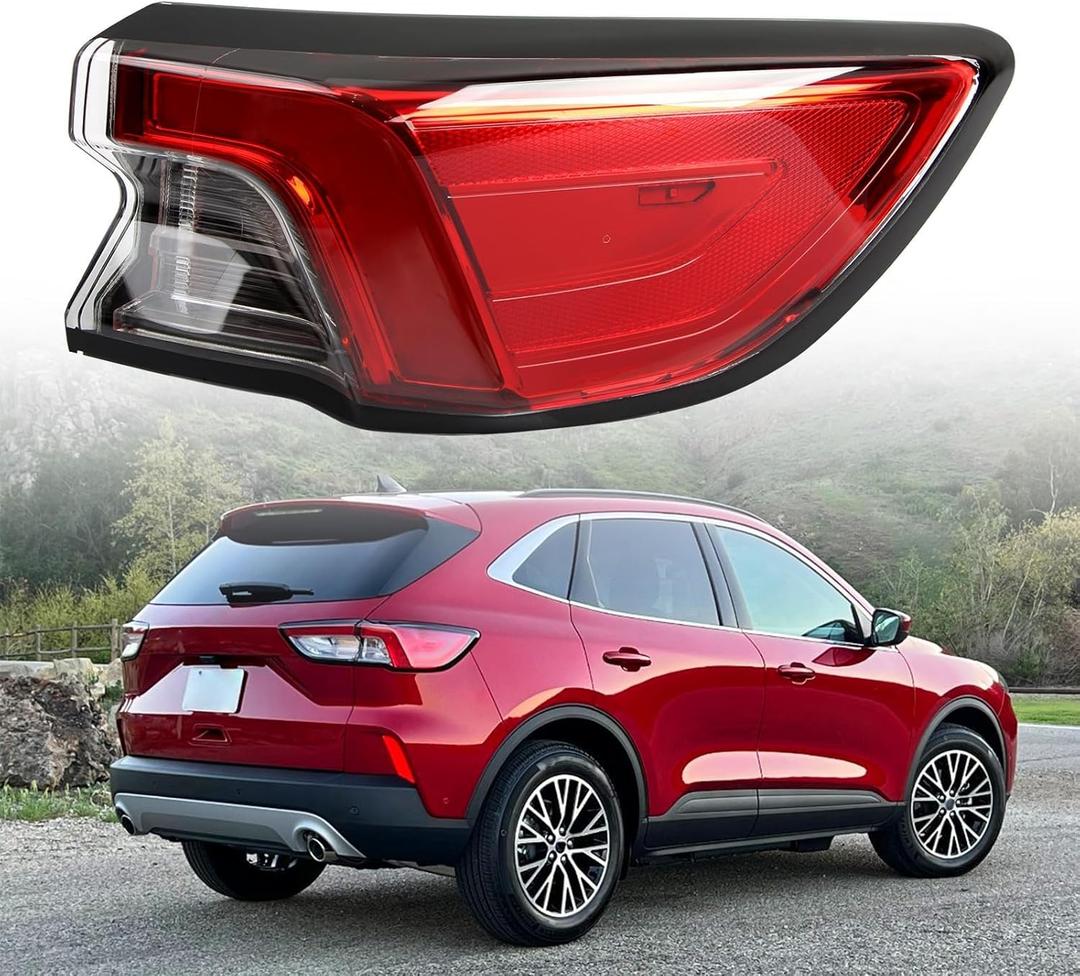 Right Passenger Side Outer Tail Light Rear Lamp Replacement for Ford Escape 2020 2021 2022 With Bulbs Assembly 6Pin LJ6Z13404