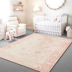 Istana 5x7 Area Rug - Pink Rugs for Living Room 5x7 - Foldable Rugs for Bedroom - Stain Resistant Washable Rug - Eco-Friendly Boho Area Rugs - Easy to Clean Living Room Rug