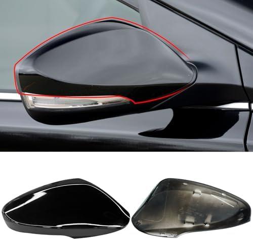 Yumzeco Compatible with Hyundai Elantra MD Side Mirror Cover Cap 2011 2012 2013 2014 2015 2016, Right Passenger Side Mirror Caps Replacement W/Light, Clip-on Replace for 876263X000 Glossy Black-Right