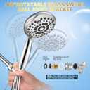 Shower Head Holder for Handheld Shower Head Premium ABS Adjustable Shower Arm Mount Bracket With Brass Swivel Joint Standard 1/2" Connector