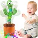 Dancing Talking Cactus Toy with Talking & Singing, Repeats Your Words, 120 Songs, Interactive Kids Gift for Boys Girls (LED Light)