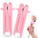 Lasnten 2 Pcs Rose Thorn Stripper Tool Thorn Remover for Roses Leaf Stripper Tool Flower Stem Cleaner Cutter to Removal Leaf for Home Flower Shop Gardening Floral Arrangement (Pink)
