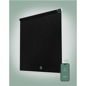 Yoolax Motorized Blinds App Control, Blackout Roller Shades for Windows, Cordless Automatic Shades Roller Window Blinds for Bedroom Living Room Office Black Size 116.8 cm x 182.9 cm