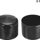 uxcell 8pcs Rubber End Caps 54mm ID Vinyl Round End Cap Cover Screw Thread Protectors Black