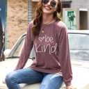 Womens Tunic Tops to Wear with Leggings Fall Crew Neck Basic Long Sleeve Shirts (L)