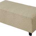 ZNSAYOTX 2026 Rectangle Ottoman Cover (L:57"-75") Super Stretch Soft Footrest Slipcover Form Fit, Universal Folding Foot Stool Covers with Non-Slip Elastic Band, Fashion Jacquard Texture, Khaki