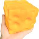 Yellow Jumbo 3.94in Cheese Squishy Fidget Toys, Soft Squeeze Cheese Block, Soft Novelty Toy, Sensory Stress Relief Fidget Toy for Adults & Kids