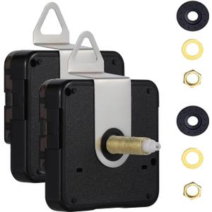 EMOON 2-Pack Quartz Clock Movement Replacement, Battery Operated Silent Clock Mechanism Kit for DIY Wall Clock Repair & Custom Clocks, Total Shaft Length 28 mm & 32 mm