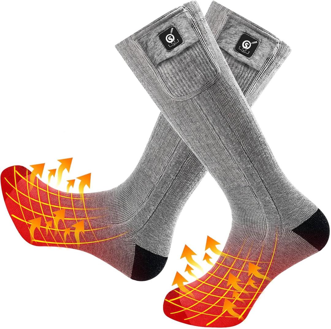 SNOW DEER Heated Socks,Men Women Electric Battery Socks Foot Warmer, Size L