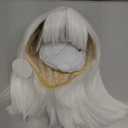 SUKRI White Bob Wig with Bangs Short Straight White Wigs for Women Silver White Bob Hair Wig for Party Cosplay Daily Use（12Inch）