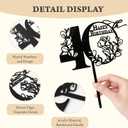 2 x Coucoland Happy Birthday Cake Toppers - Acrylic 40th Birthday Cake Topper Anniversary Theme Party Cake Decorations 1 Pc (Black)