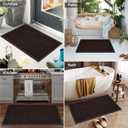 PLEASOR Front Door Mat Indoor Outdoor Entrance, Sturdy Natural Rubber Doormat, Resists Dirt and Absorbent, Low Profile Welcome Mat for Outdoor Entry, 17x30, Brown (2'6" x 1'5" (Rectangular))