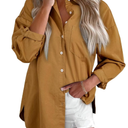 Astylish Women Denim Shirts Button Down Blouse V Neck Casual Tops, XL