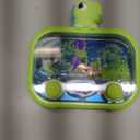 Handheld Water Game with Light  Water Ball Target Toy for Kids Ages 3+, Retro Fidget, Screen-Free Car Travel Game, Road Trip, Airplane, Portable Autism Gift (Green Dinosaur)