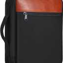 GERMUN Bible Cover with Durable Handle, Carrying Book Case Church Bag Bible, Protective with Zippered Pocket, Bible Accessories Supplies, Book Protector for Book Lovers, Black Brown