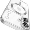 Magnetic Case for iPhone 17 with Camera Control Button, Compatible with Magsafe Clear Matte Soft Plated for Women Men, Cover Lens Protector Slim Phone Case for iPhone 17 Silver