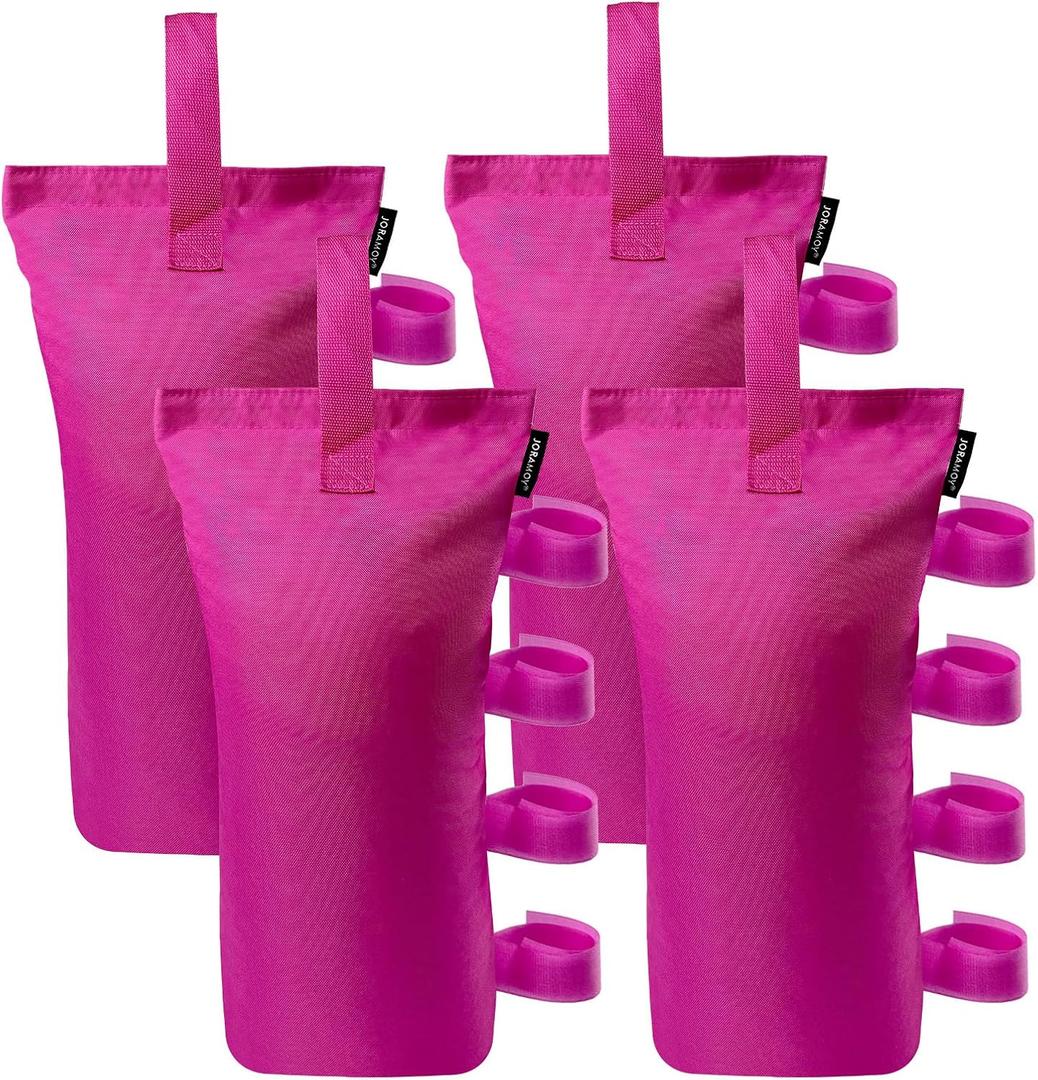 Joramoy Heavy Duty Canopy Weight Bags(150LBS) for Pop up Canopy Tent, Leg Canopy Weights Sand Bags for Instant Outdoor Sun Shelter Canopy/Patio Umbrella,Set of 4, Pink(Without Sand)