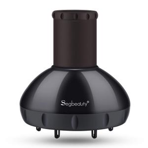 Segbeauty Hair Diffuser for Curly Hair, Upgraded Adjustable Air Flow, Deep Bowl, Professional Salon Frizz-free Fast Dry Diffuser Attachment with 1.57"-1.97" Nozzle, Black