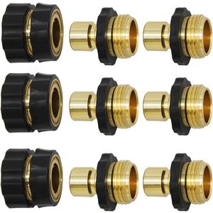 Triumpeek 3/4" Garden Hose Connector, 9 Pieces Garden Hose Quick Connect Fittings, Male and Female Quick Release Garden Hose Connector
