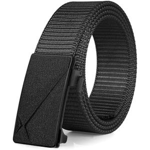 FAIRWIN Men's Ratchet Web Belt,1.25 inch Nylon Automatic Buckle,No Holes Invisible Belts for Men Jeans Pants