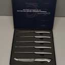 DRAGON RIOT Steak Knives Set of 6 Serrated Edge Steak Knife Set Japanese Stainless Steel Dinner Knife Diswasher Safe Steak Knives with Gift Box