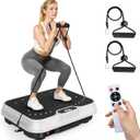 Bigzzia Vibration Plate Exercise Machine for Weight Loss 100-Speed Platform with Remote & Resistance Bands, 450 lbs Capacity Quiet Full Body Workout for Lymphatic Drainage at Home