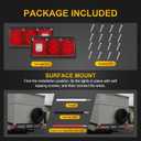 2Pcs Triple Tail Lights 36 LED, Rectangle Vertical or Horizontal Mount Waterproof Trailer Camper RV Tail Lights Stop Turn Tail Backup Reverse Lights Taillights