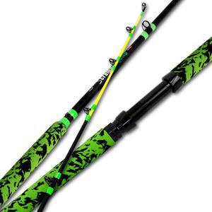 Fiblink Catfish Fishing Rods 8'6" Green Catfish Rod 2 Piece Portable Travel Catfishing Rod Fishing Catfish Casting Rod with Camo Eva Handle, Heavy