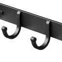 SALAN Coat Rack Wall Mount, Heavy Duty Wall Hooks for Hanging Coats, Hats, Towels, Bags, Keys & Backpacks, Black Metal Wall Mounted Coat Hanger for Entryway, Bathroom, Mudroom, Bedroom (4 Hooks)