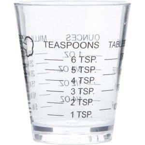 Chef Craft Classic Plastic Shot Glass Measurer, 1 ounce teaspoon/tablespoon, Clear
